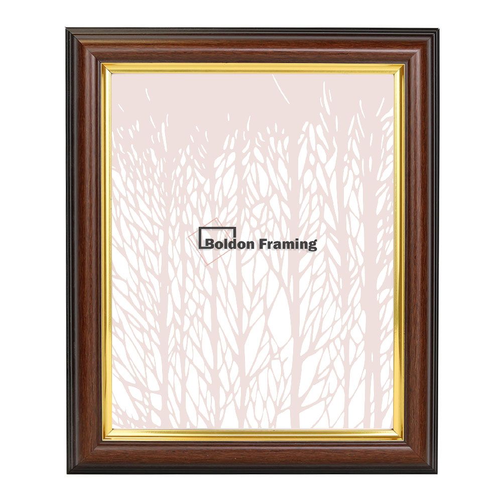 A3 Walnut Picture Frame With Beautiful, Sleek Soft Gold Line from our Heritage Range Boldon