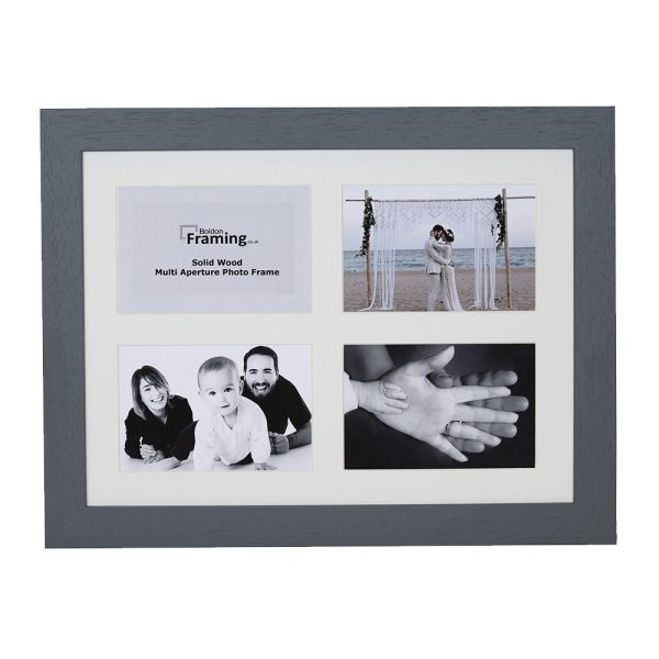 Large Multi Photo Picture Frame 6 Apertures 8x6 Photos in a 33mm Black Frame  