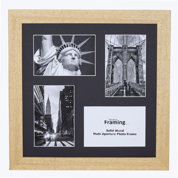 Large Multi Photo Picture Frame 6 Apertures 8x6 Photos in a 33mm Black Frame  