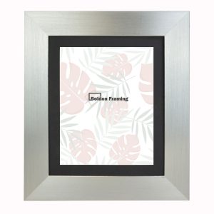 16"x12" Wide Flat Brushed Silver Frame with Mount from Our Gallery Range