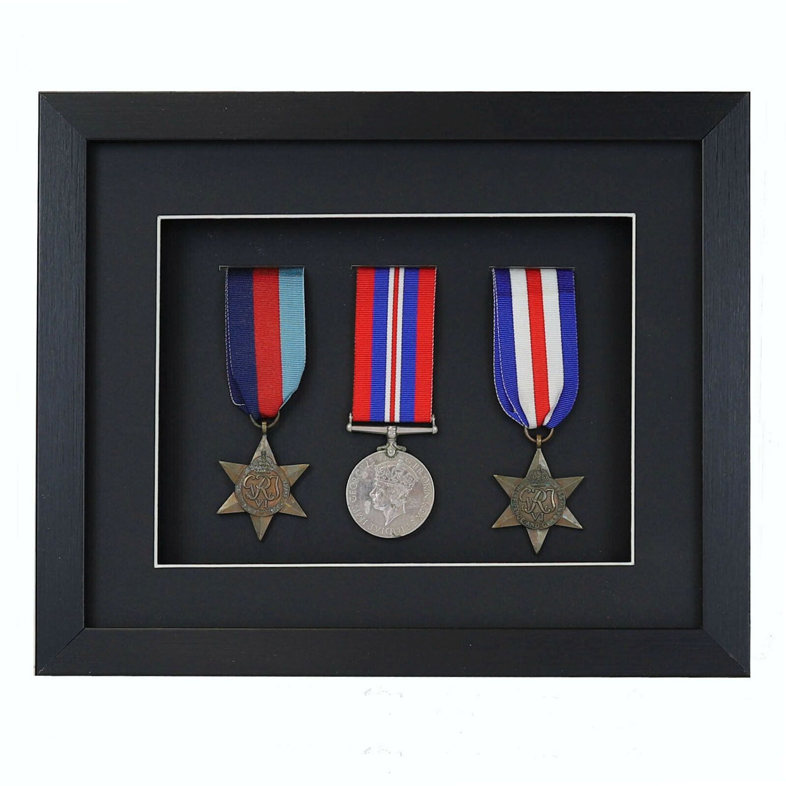 Black Mount Medal Framing 40X World War Military Single or Group Medals