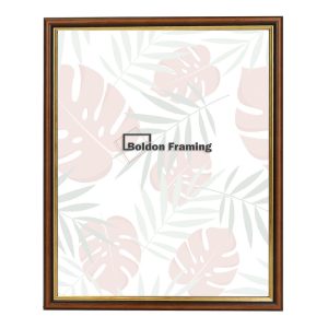 A5  Walnut Picture Frame With Beautiful, Sleek Soft Gold Line from our Minimalist Range