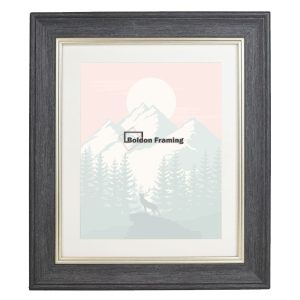 40x40cm Black Vintage Photo Frame with Mount in Beautiful, Sleek Denim Effect From our Cornwall Range