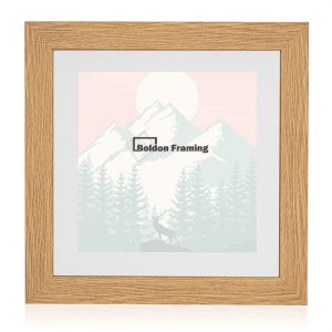 A4 Picture Frame with Mount in Beautiful, Warm oak from our Contemporary Flats Range