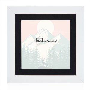 40x40cm Picture Frame with Mount in Beautiful, Matt White from our Contemporary Flats Range