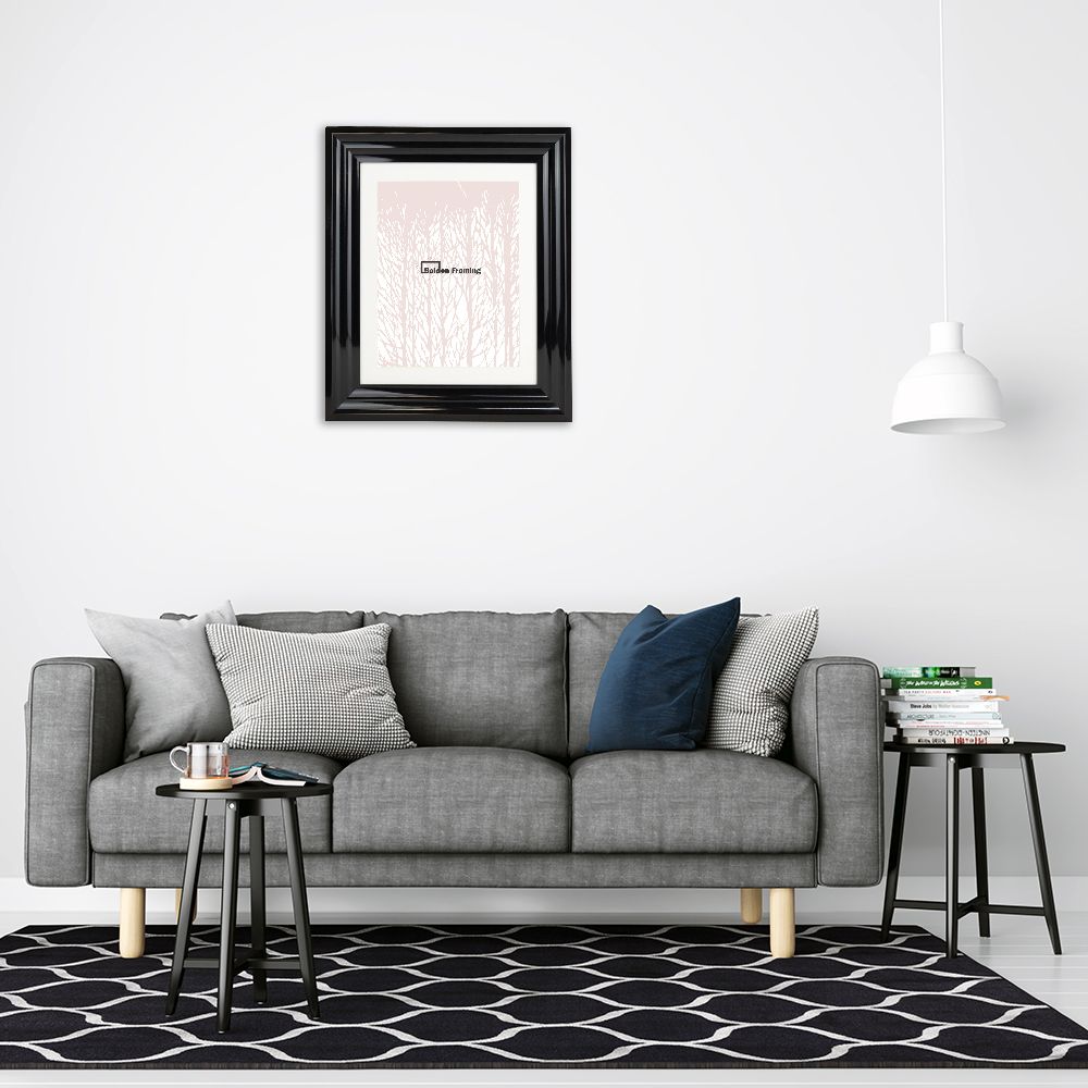 14"x14" Black Gloss Picture Frame, A Beautiful Frame From Our Modern