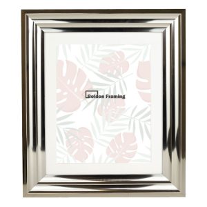 60x60cm Chrome Gloss Picture Frame, A Beautiful Frame With Mount From Our  Modern Stepped Venice Range