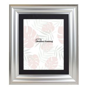 40x40cm Silver Gloss Picture Frame, A Beautiful Frame With Mount From Our  Modern Stepped Venice Range