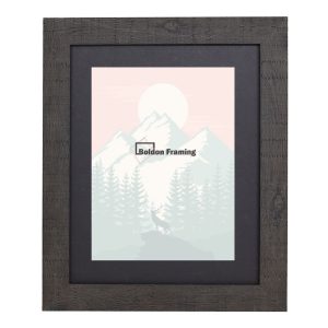 40x40cm Rustic Photo Frame In Stunning black Distressed Wood Effect With Mount From Our Driftwood Range
