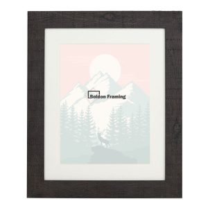 40x40cm Rustic Photo Frame In Stunning black Distressed Wood Effect With Mount From Our Driftwood Range