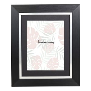 60x50cm Black and Silver picture frame With Mount From Our Edge Range