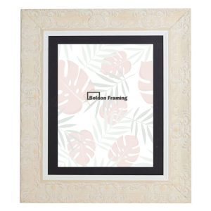 60x80cm Ornate Antique Cream Picture Frame With Mount From Our Muse Range