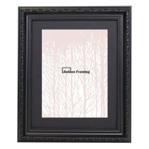 40x40cm Black Ornate Frame with Mount, Intricately Beautiful From Our Ornate Classics Range