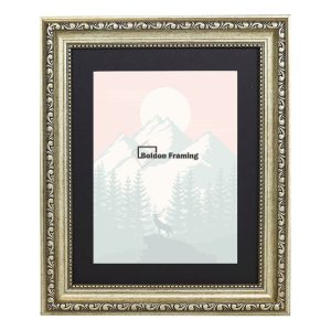 40x40cm Champagne Ornate Frame with Mount, Intricately Beautiful From Our Ornate Classics Range