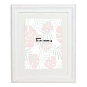 40x40cm White Ornate Frame with Mount, Intricately Beautiful From Our Ornate Classics Range