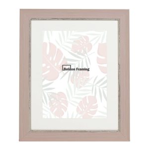 40x40cm Shabby Chic Distressed Pink Picture Frame With Mount From our Padstow Range