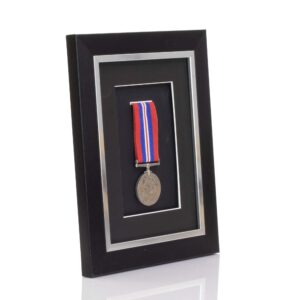 Black and Silver Medal Frame For War, For Military/Sports Medals