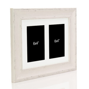 Cream Multi Aperture Picture Photo Frame, Fits 2 6x4" Images, Perfect Collage Multi Opening Display Frame