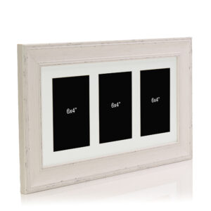 Cream Multi Aperture Picture Photo Frame, Fits 3 6x4" Images, Perfect Collage Multi Opening Display Frame