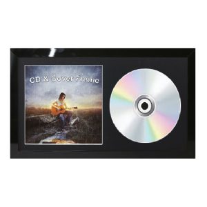 Black Gloss CD Frame For Cover and Disc with Black or White Mount