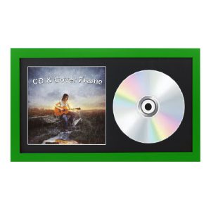 Green CD Frame For Cover and Disc with Black or White Mount