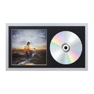 Silver CD Frame For Cover and Disc with Black or White Mount