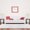 Off White Couch With Red Cushions