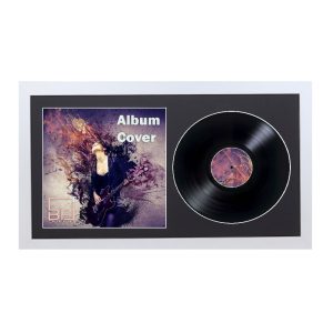 Silver 7 Inch Vinyl Record and Album Cover Display Frame with Black or White Mount