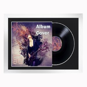 Silver 12" Vinyl Record and Sleeve Overlap Display Frame with Black or White Mount