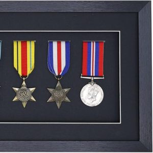 3D Black Deep Box Medal Frame For Seven Medals, War, Military and Small Sports Medals