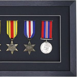 3D Black Deep Box Medal Frame For Six Medals, War, Military and Small Sports Medals