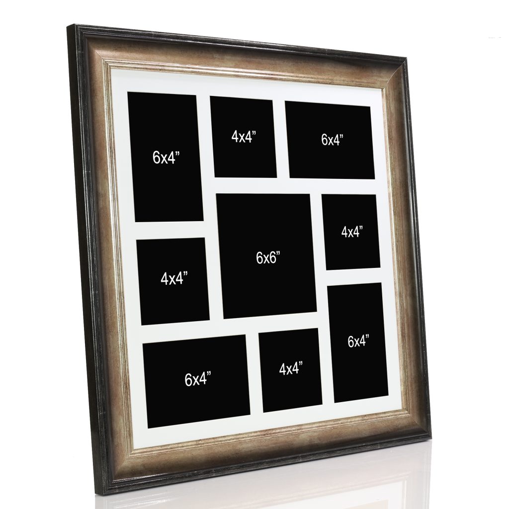 Multi Frame Gold Versatile Black and Gold Multi Aperture Photo Frame