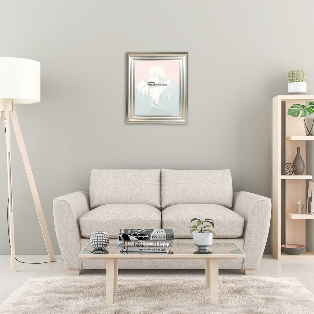 Interior with empty grey wall in background. 3D illustration