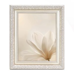 Champagne Silver Picture Frame With Mount From Our Intricate Dahlia Range