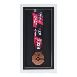White Medal display Frame, Perfect for Runners, Swimmers, Cyclists, Athletes and Marathon Medals