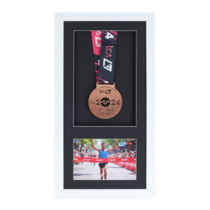 White Medal display Frame, Perfect for Runners, Swimmers, Cyclists, Athletes and Marathon Medals