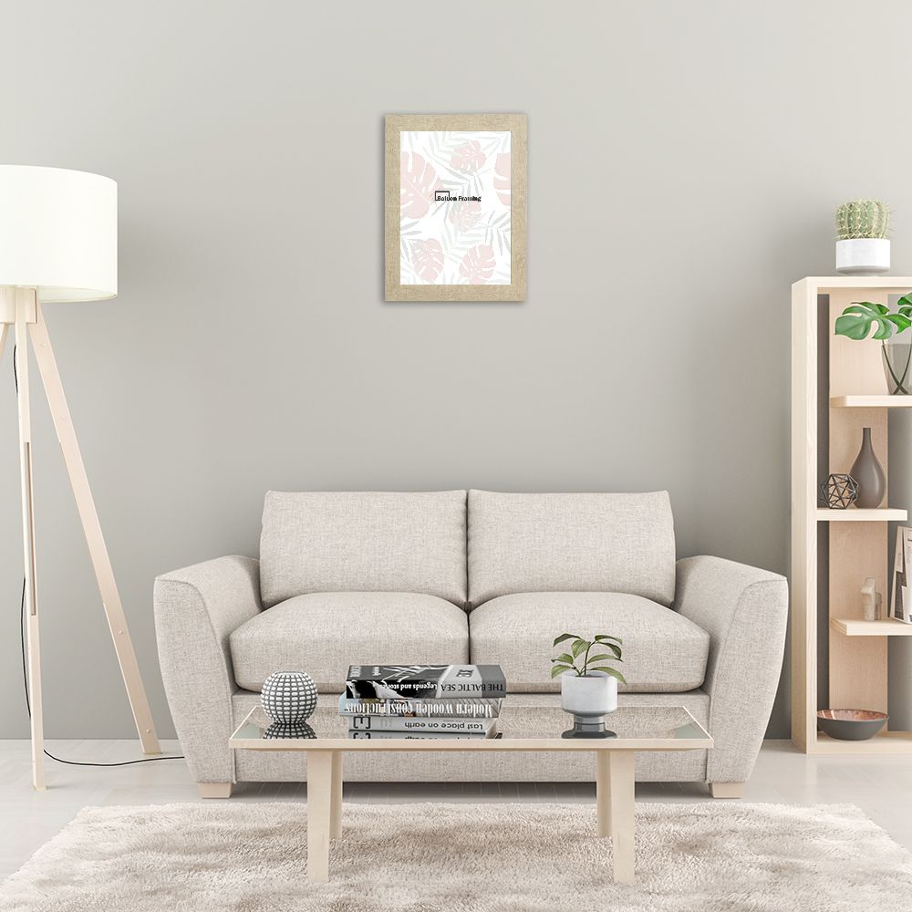 Interior with empty grey wall in background. 3D illustration