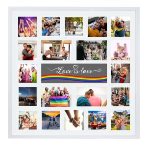 20 Aperture with love quote Multi Aperture Collage Frame From Our Rainbow Range