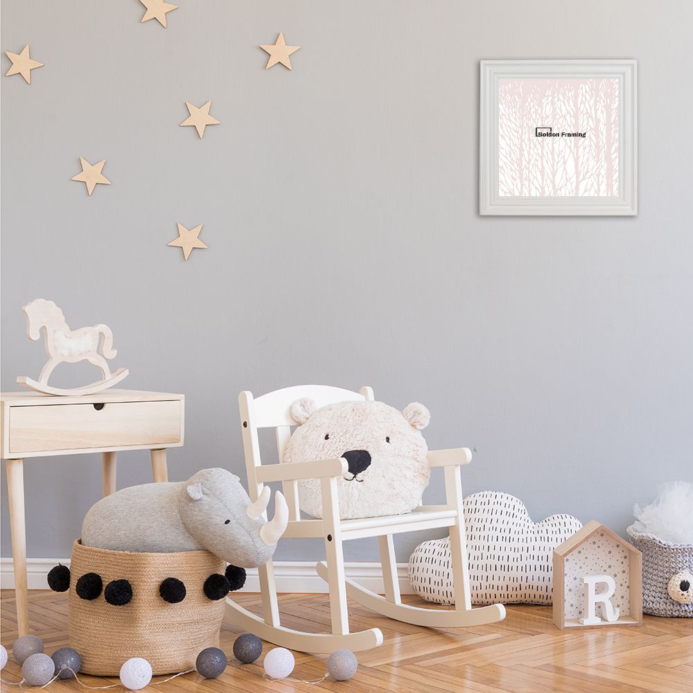 Stylish scandinavian newborn baby room with wooden toys, teddy b