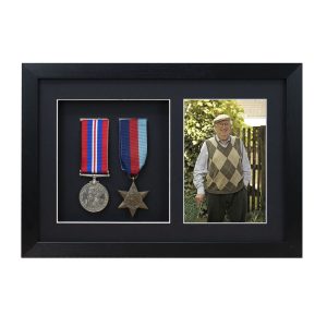 Medal 3D Deep Medal Brushed Black Box Frame With 6x4 inch Photo For Medals