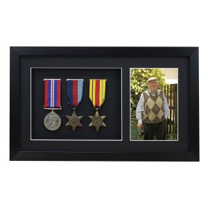 Medal 3D Deep Medal Brushed Black Box Frame With 6x4 inch Photo For Medals
