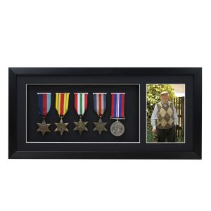 Medal 3D Deep Medal Brushed Black Box Frame With 6x4 inch Photo For Medals