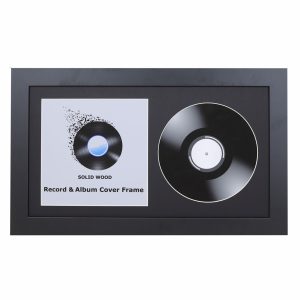 Black 7" Vinyl Record and Sleeve Display Frame with Black or White Mount