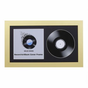 Gold 7" Vinyl Record and Sleeve Display Frame with Black or White Mount