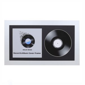 Silver 12 Inch Vinyl Record and Album Cover Display Frame with Black or White Mount