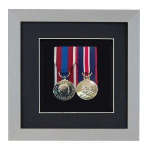 Grey Court Mounted Medal Frame For 2 War, Military/Sports Medals With Black or White Mount