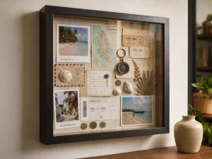 framed holiday travel tickets
